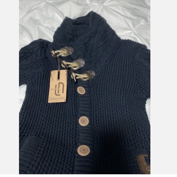 LEIF NELSON KNITTED JACKET TURTLENECK CARDIGAN SMALL NEW WITH TAGS - Picture 9 of 9